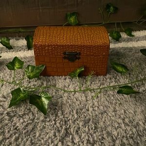 Alligator printed jewelry box.